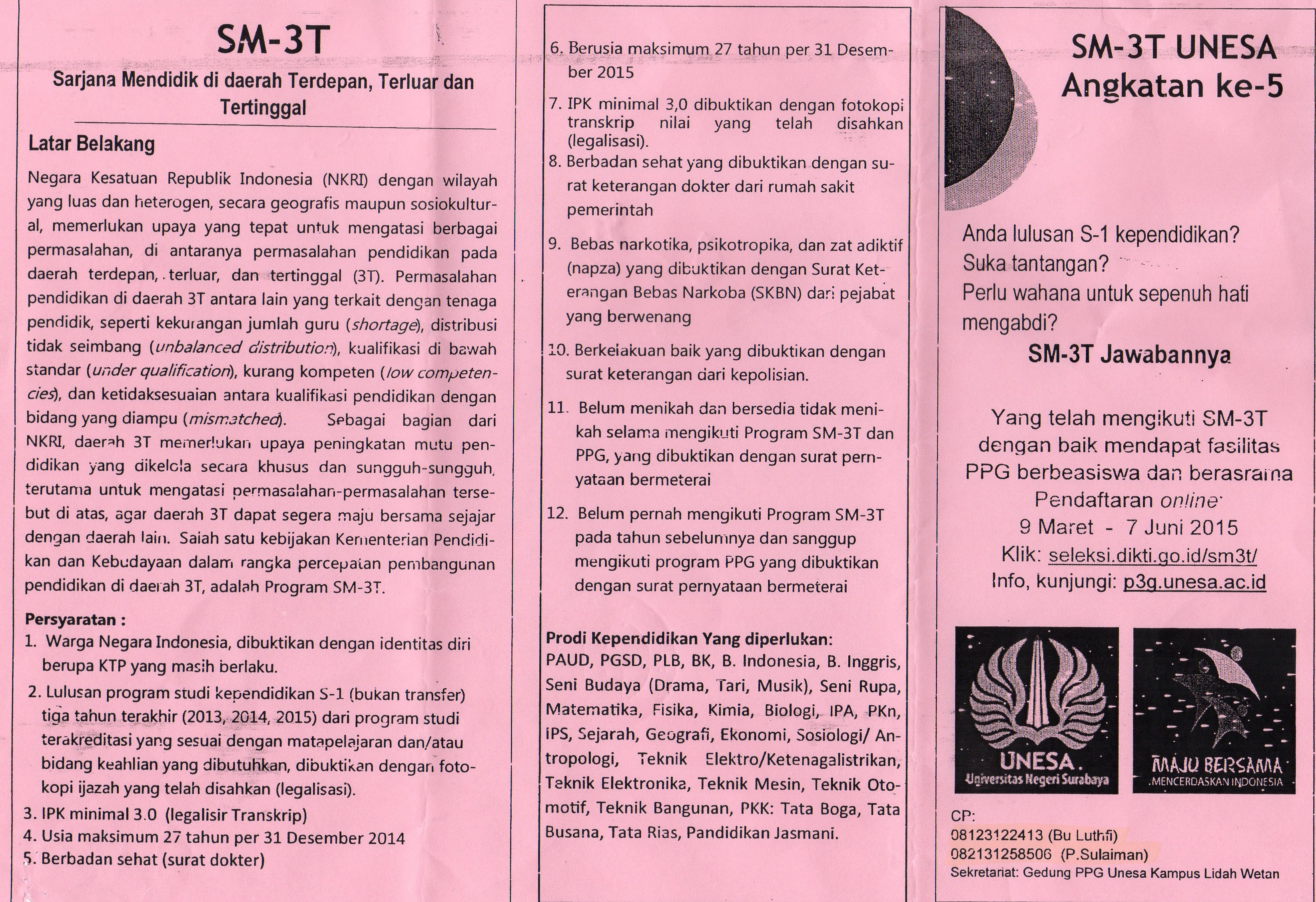 Sarjana Mendidik di daerah Terdepan, Terluar dan Tertinggal (SM-3T)